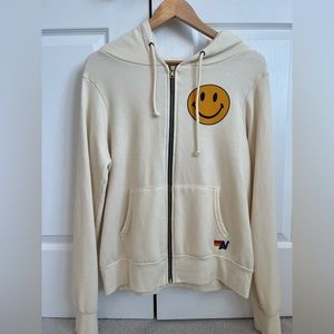 aviator nation smiley face zip up; only worn twice